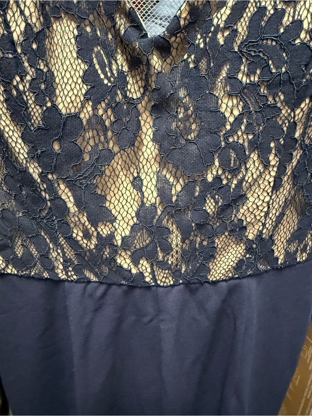 Women's Lace Bodice Romper - Navy